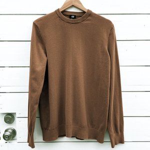 Mens cotton H&M sweater, size Large, camel brown